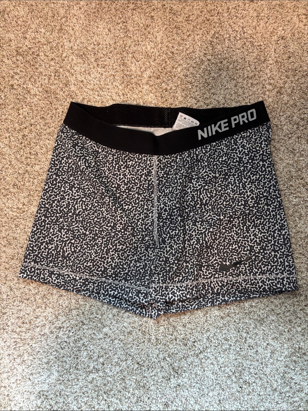 Nike Pro Black and White Patterned Shorts